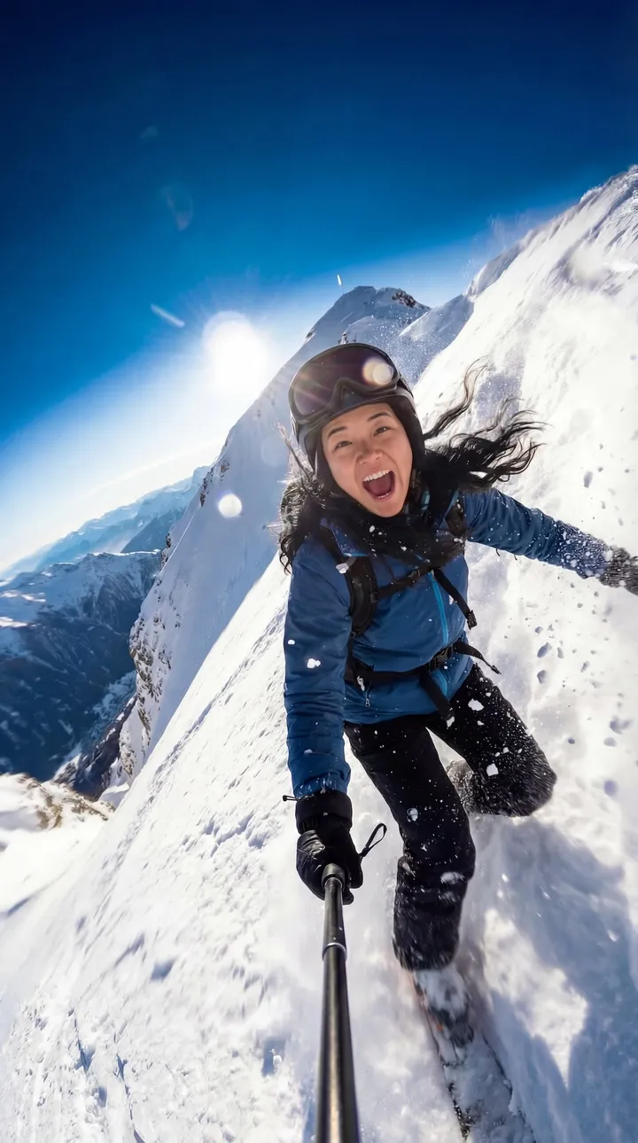 Hasil bergaya: Bermain Ski